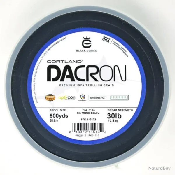 Dacron Cortland Premium IGFA Trolling Braid (600 Yds) 30lb GreenSpot marque moins cher 1