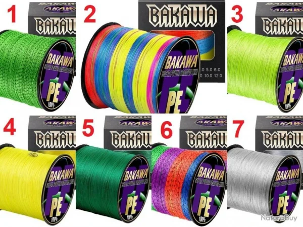 excellente qualité Bakawa Fil De Peche Multifilament PE 8 Brins 300m, Couleur: Au Choix, Modele: 0.425mm 36.2kg 1