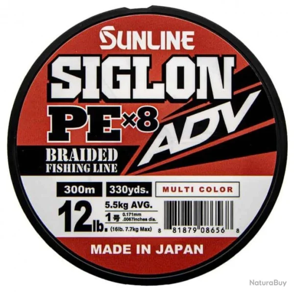 Sunline Siglon ADV PE X8 12lb Multicolore france 1