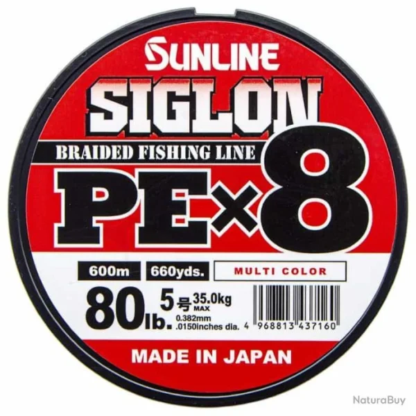 Dernières Nouveautés Sunline Siglon PEX8 Muticolore 80lb 600m 1