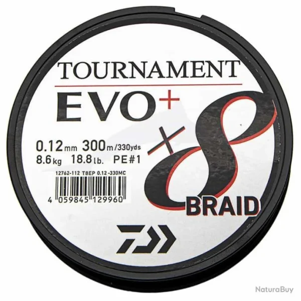 en ligne vente Tresse Daiwa Tournament 8 Braid EVO+ 18,8lb 1