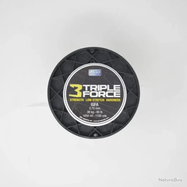 achat pas cher Asso Nylon Triple Force 80lb 1000m Gris Acier 1