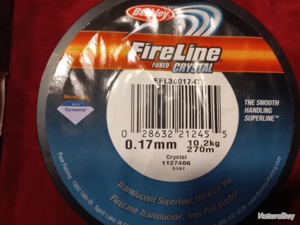 garantis authentique FIRELINE BERKLEY CRISTAL 270 M 0.17 Mm Neuf 4